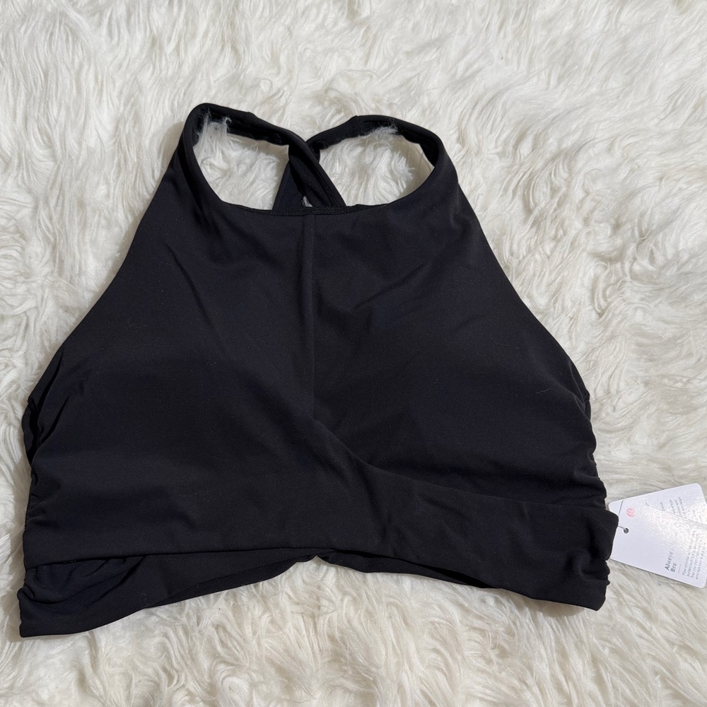 NWT Lululemon Athletica 12 Black Sports Bra Always Aligned